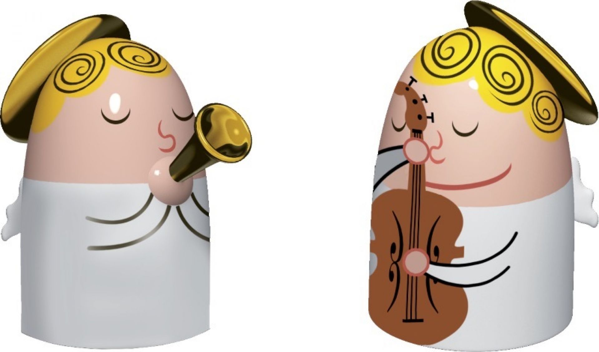 Guitarist & Trumpeter Porcelain Figurines AMGI26SET 1 Alessi